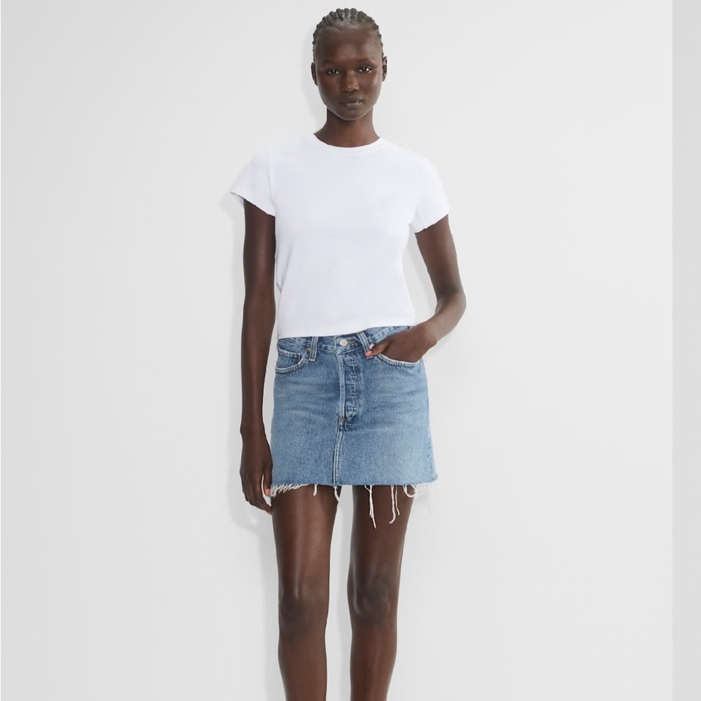 Agolde Light Blue Denim Mini Skirt - Picture 7 of 9